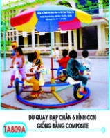 Đu quay Mâm quay - Model Đu quay đạp chân 6 con giống băng composite