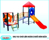 Khu vui chơi liên hoàn - Model Khu chơi liên hoàn 2 khối cầu trượt đơn giản